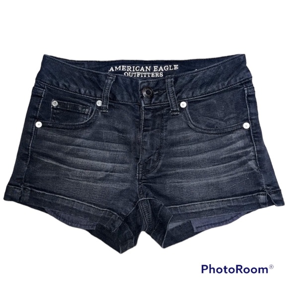 American Eagle Black “Shortie” Shorts - Picture 1 of 3